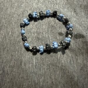 Blue and Black Beaded Bracelet